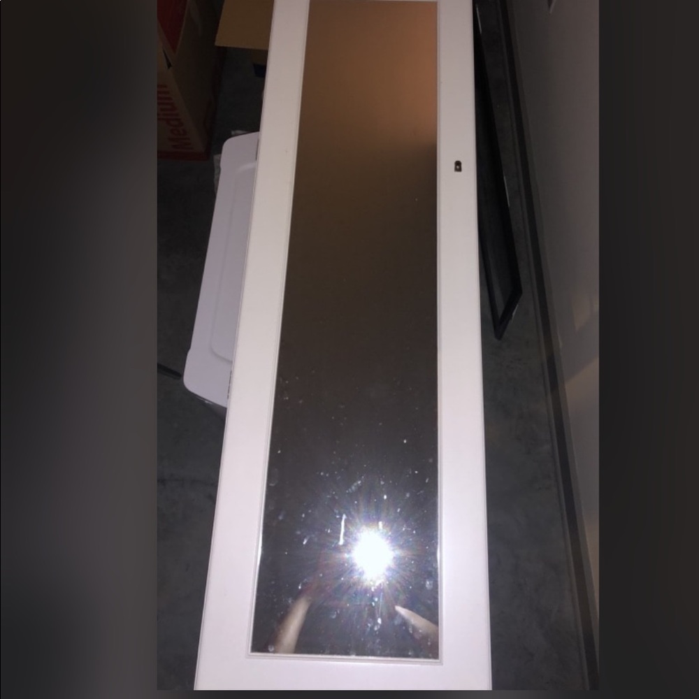 Over the door mirror with jewelry/makeup storage